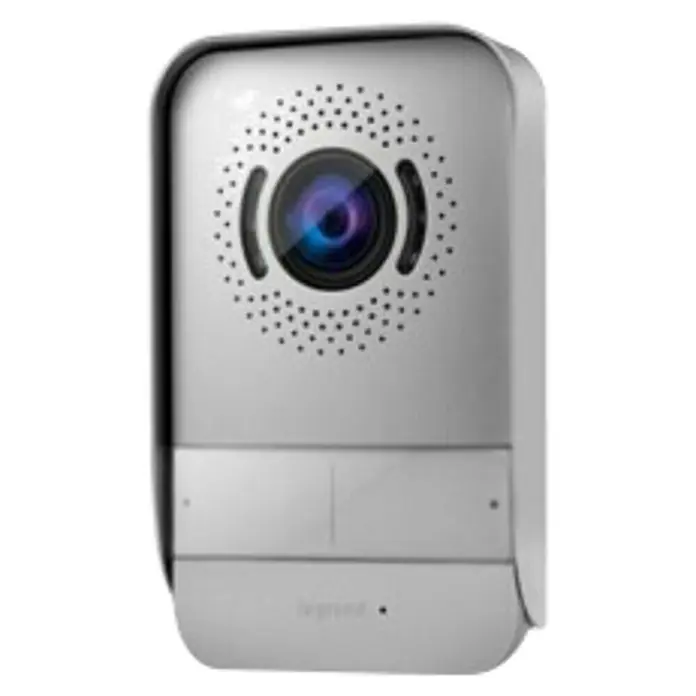 Legrand Videoportero en color Easy kit connected - Blanco, Casa unifamiliar, Tipo de pantalla: Pantalla LCD - Cámara de vigilancia Legrand Smart Home en blanco. Cámara moderna para sistemas de seguridad doméstica inteligentes.