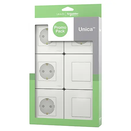 Schneider Electric New Unica Conmutador y enchufe Pack