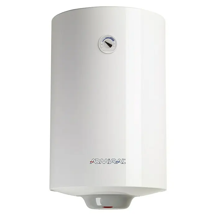 Admiral Termo eléctrico - 80 l, 1.200 W, Montaje en la pared - Termo de agua Admiral blanco con control de temperatura. Solución compacta y eficiente para agua caliente.