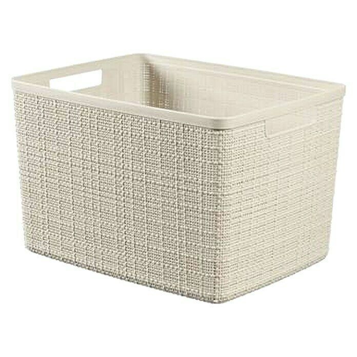 Curver Aufbewahrungsbox JuteL x B x H: 36 x 28 x 23 cm, Kunststoff, Creme Diagonal View