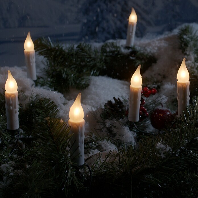 Konstsmide Christbaumkerzen (Innen, 20-flammig, Kabellänge: 13,3 m, Warmweiß)