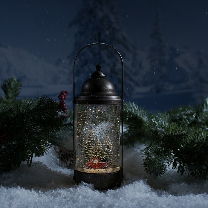 2er Set Weihnachtslaternen Mit Warmweißem LED-Licht – 15,5 Cm Hoch, Batteriebetrieben, Flackernd, Für Innen &