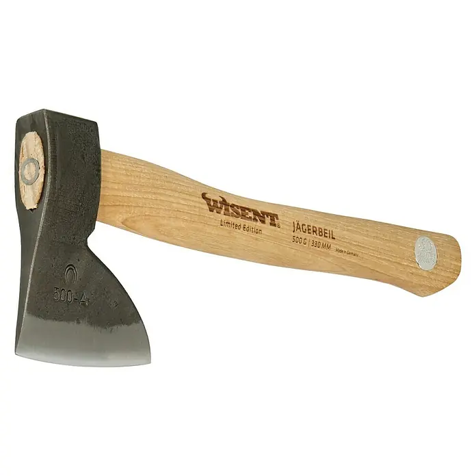 Jägerbeil-Set - 500 g, 330 mm - WISENT Jägerbeil Axt, Limited Edition mit Holzgriff, ideal für Outdoor-Aktivitäten und Forstarbeiten. Handliche Axt für Profis und Hobby-Handwerker.