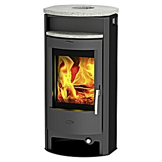 Fireplace Kaminofen Burma (6,3 kW, Raumheizvermögen: 126 m³, Verkleidung: Keramik, Grau)