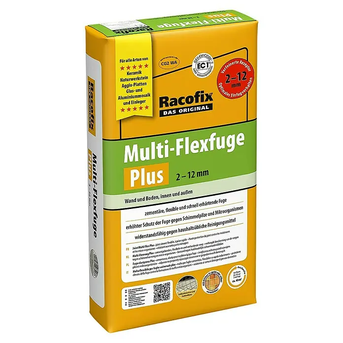 Racofix Flexfuge Plus - Anthrazit, 12,5 kg - Racofix Multi-Flexfuge Plus: Universeller, flexibler und schnell härtender Fugenmörtel für Wand und Boden im Innen- und Außenbereich.