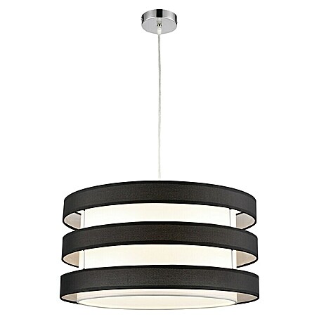 Tween Light Lámpara colgante redonda Piano (60 W, Ø x Al: 50 x 110 cm, Negro/blanco, E27)