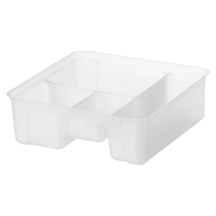 SmartStore Einsatz - L x B x H: 26 x 25 x 9 cm - Ein weißer, rechteckiger Schubladeneinsatz mit mehreren Fächern für eine ordentliche Aufbewahrung von Gegenständen.