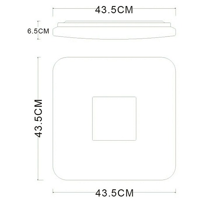 Globo LED stropna svjetiljka  (24 W, D x Š x V: 43,5 x 43,5 x 6,5 cm, Bijele boje, Topla bijela) | BAUHAUS