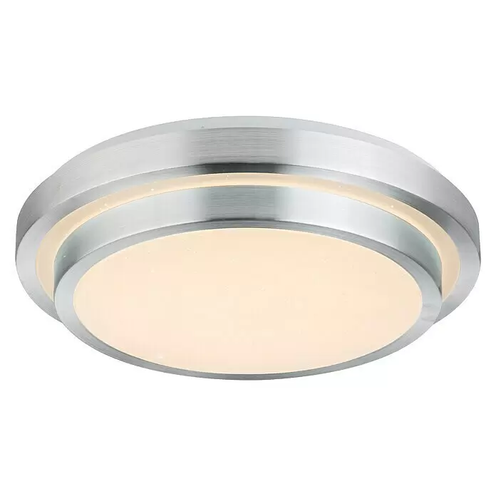 Lavida LED-Deckenleuchte rund Viano - 24 W, Ø x H: 410 mm x 10,5 cm, Weiß, Kaltweiß - Diagonale Ansicht