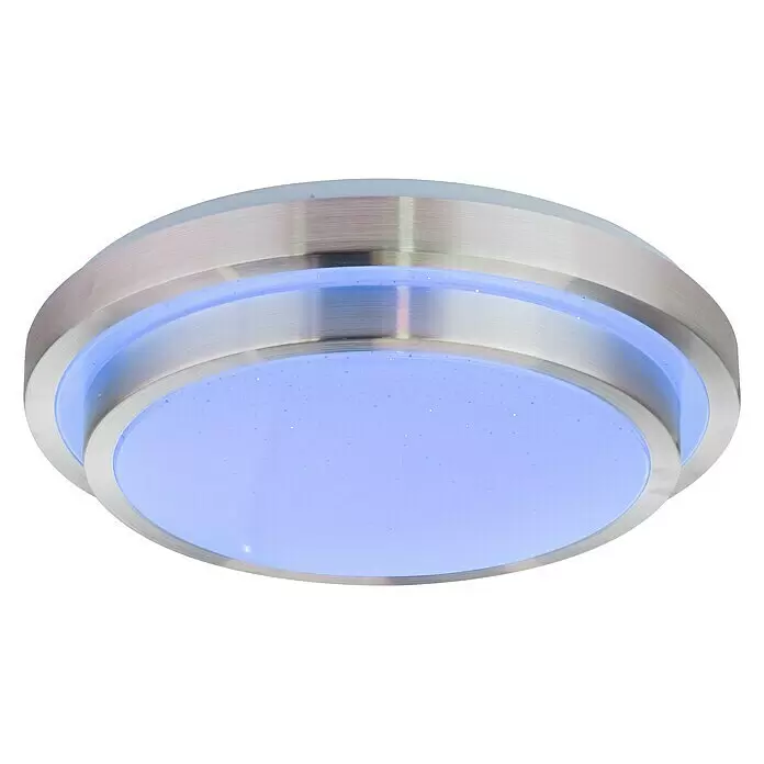 Lavida LED-Deckenleuchte rund Viano - 24 W, Ø x H: 410 mm x 10,5 cm, Weiß, Kaltweiß - Diagonale Ansicht