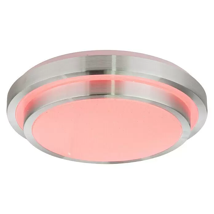 Lavida LED-Deckenleuchte rund Viano - 24 W, Ø x H: 410 mm x 10,5 cm, Weiß, Kaltweiß - Diagonale Ansicht
