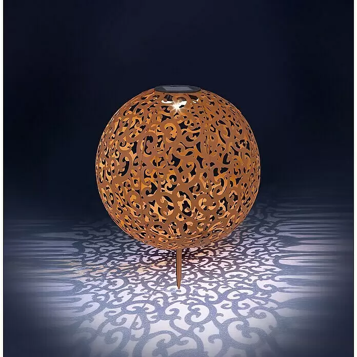 Globo Solar-Dekoleuchte - Rostfarben, Ø x H: 28,5 x 40 cm, LED - Anwendungsbeispiel