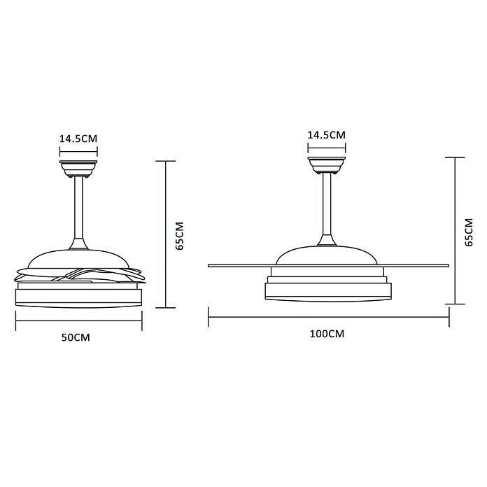 Globo Deckenventilator CabreraNickel matt, Ø x H: 100 x 62,5 cm Unknown