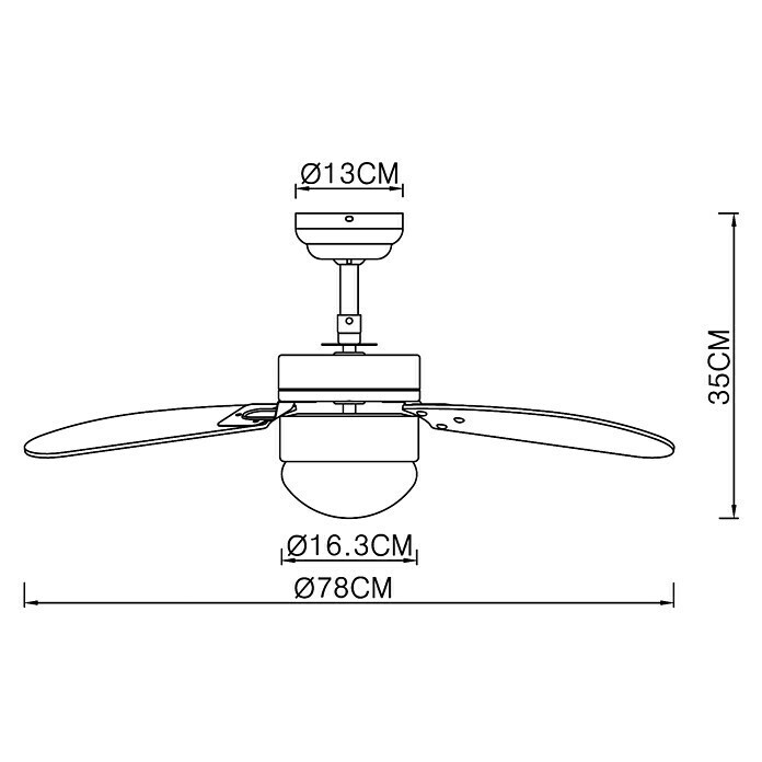 Globo Deckenventilator RivaldoDurchmesser: 78 cm, Nickel matt, 60 W Unknown