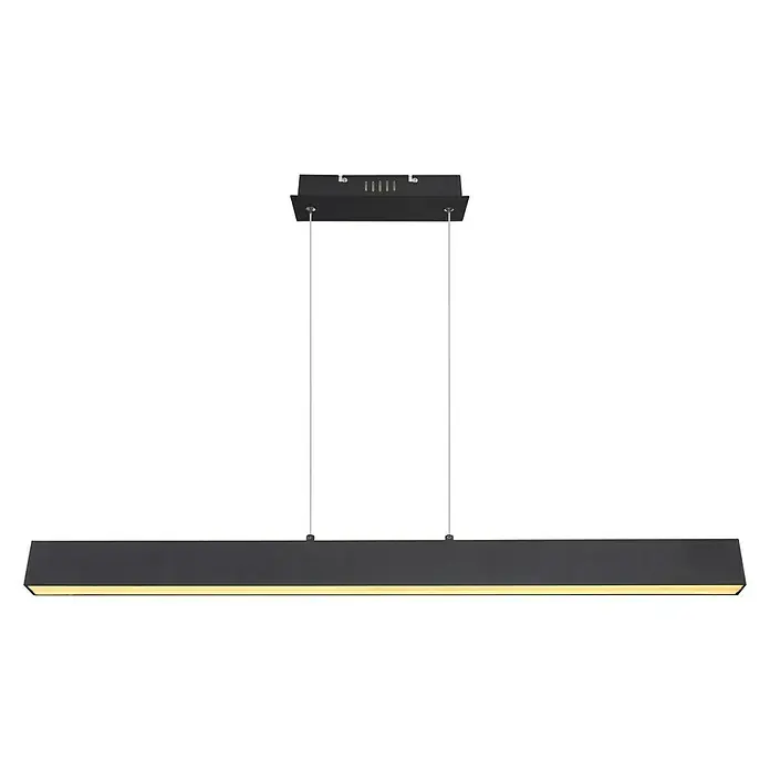 Globo LED-Pendelleuchte - L x B x H: 121 x 8 x 120 cm - Moderne LED-Hängeleuchte in Schwarz mit schlankem, linearem Design, ideal für stilvolle Innenräume und energiesparende Beleuchtung.