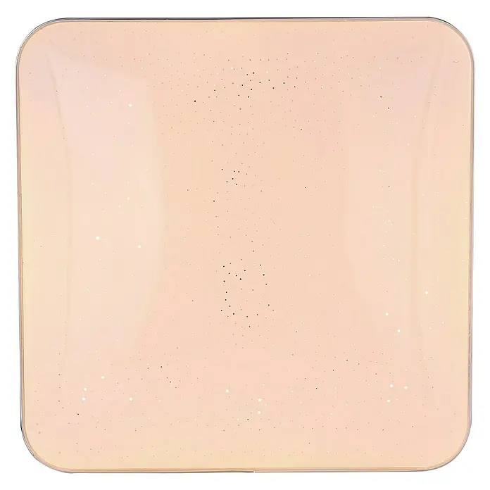 Globo LED-Deckenleuchte Lassy - 24 W, L x B x H: 33,5 x 33,5 x 7,3 cm, Weiß, Opal, Warmweiß - Nahaufnahme einer quadratischen Deckenleuchte mit abgerundeten Ecken und einem subtilen Punktmuster, ideal für moderne Innenräume.