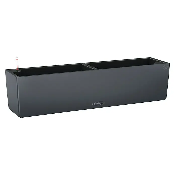 Lechuza Color Balkonkasten Balconera - Max. Außenlänge: 79 cm, Schiefergrau - Rechteckiger LECHUZA Pflanzkasten in Anthrazit mit Wasserstandsanzeiger, ideal für Balkon und Terrasse.