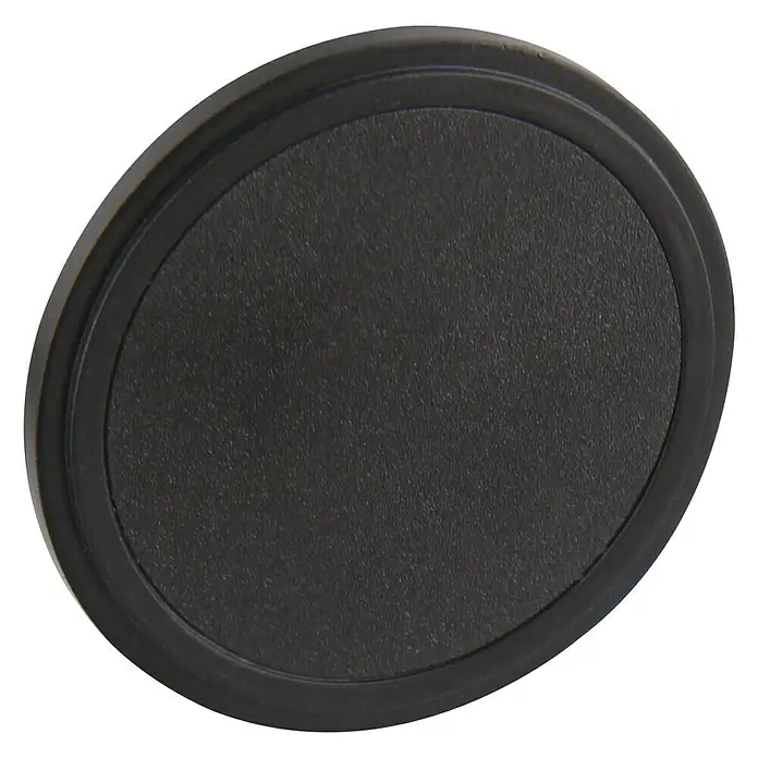 T'nB Kit manos libres con cable Jack - Frecuencia: 50 Hz - 16 Hz - Primer plano de una base de carga inalámbrica ovalada negra con superficie texturizada y borde liso.