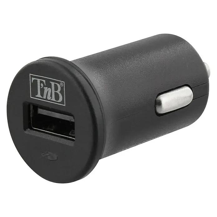 T'nB Kit manos libres con cable Jack - Frecuencia: 50 Hz - 16 Hz - Adaptador de coche USB TnB negro, ideal para cargar dispositivos mientras viajas. Diseño compacto con un puerto USB práctico para una carga fácil.