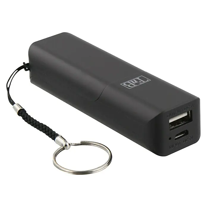 T'nB Cargador rápido PBUC2500BK - Negro, 1 x Micro USB - Paquete de batería negro con llavero para una fácil carga mientras viaja. Perfecto para viajar para mantener sus dispositivos encendidos.