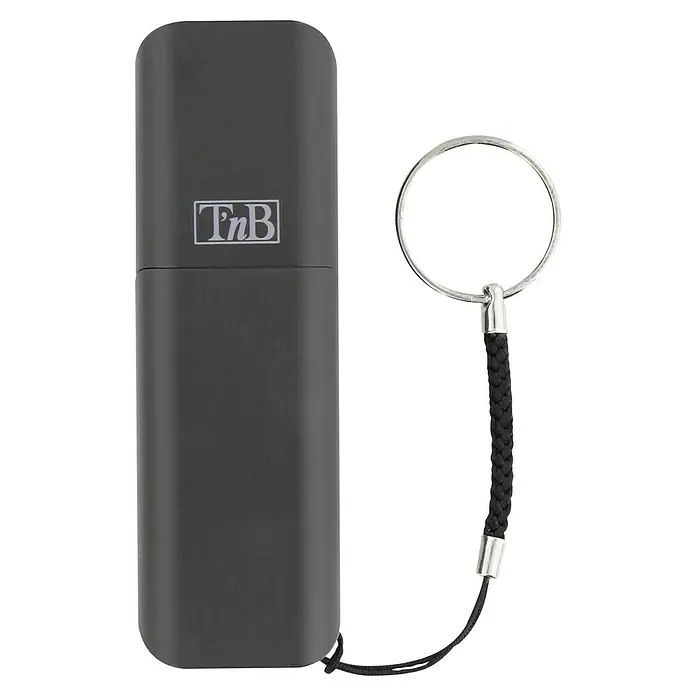 T'nB Cargador rápido PBUC2500BK - Negro, 1 x Micro USB - Memoria USB TnB negra con llavero para fácil transporte. Ideal para uso diario para almacenar y transferir datos de forma segura.