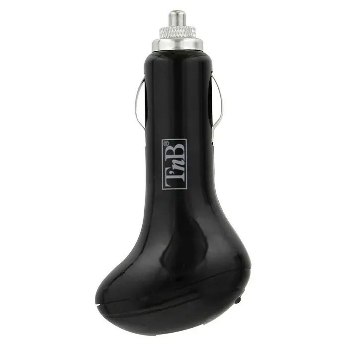 T'nB Cargador rápido - Negro, Toma USB - Adaptador negro TnB para encendedor de cigarrillos de coche con detalles plateados, ideal para cargar dispositivos en movimiento.
