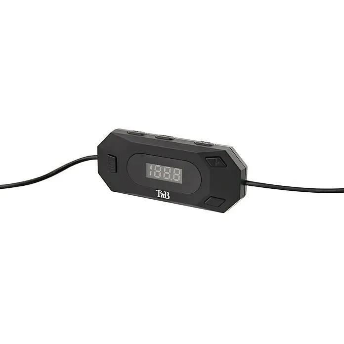T'nB Radiotransmisor - Apto para: Coche, Toma de carga USB 5 V/2,1 A - Mando a distancia TnB negro con cable y pantalla digital para controlar dispositivos electrónicos.
