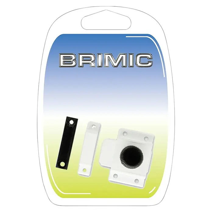 Micel Brimic Pestillo deslizante ruleta 6825 - L x An: 22 x 39,5 mm, Aluminio, Plateado - Kit de interruptor magnético de contacto de puerta BRIMIC con sensores negro y blanco, ideal para la seguridad de puertas y ventanas.