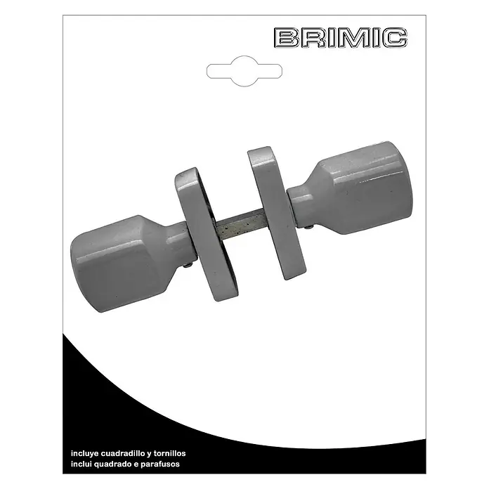 Micel Brimic Pomo giratorio 6807 - Aluminio, Plateado - Un juego de manijas para puertas Brimic en gris, incluyendo todas las piezas necesarias para la instalación. Ideal para puertas interiores.