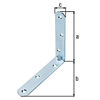 Alberts Escuadra de silla (L x An x Al: 19 x 100 x 100 mm, Acero, Plateado)