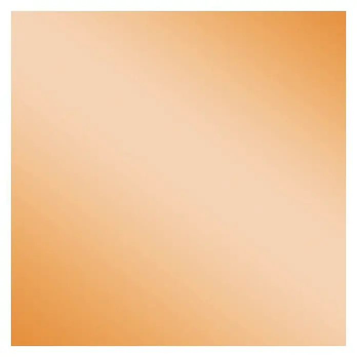 Alberts Chapa lisa - 500 x 1.000 mm, Espesor: 0,5 mm, Metal - Una imagen cuadrada que presenta un suave degradado de melocotón claro a naranja oscuro, enmarcado por un borde negro.