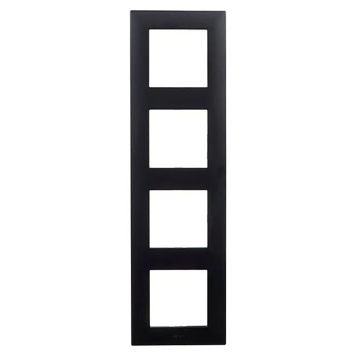 Legrand Valena Next Marco - Negro/Cobre, Modelo de mecanismos: x 4, Plástico, Colocar - Elegante placa de cubierta negra cuádruple para interruptores. Una solución con estilo, perfecta para interiores modernos y refinados.