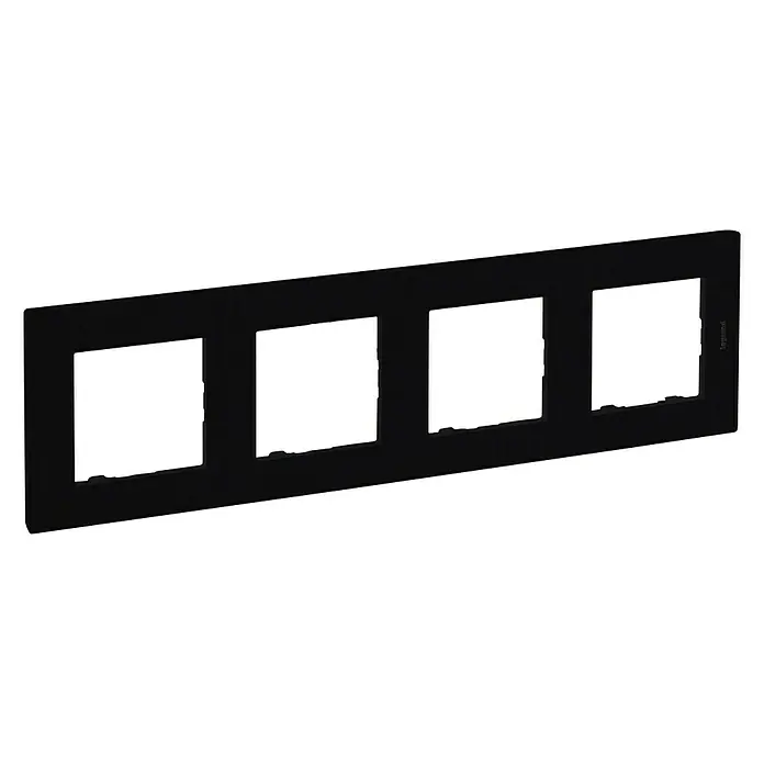 Legrand Niloé Step Marco - Antracita, Modelo de mecanismos: x 4, Plástico, Instalar - Marco negro Legrand con cuatro aberturas para interruptores y enchufes, para un montaje elegante en la pared.