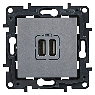 Legrand Niloé Step Toma USB (Aluminio, 2 canales, Plástico, Montaje en la pared)