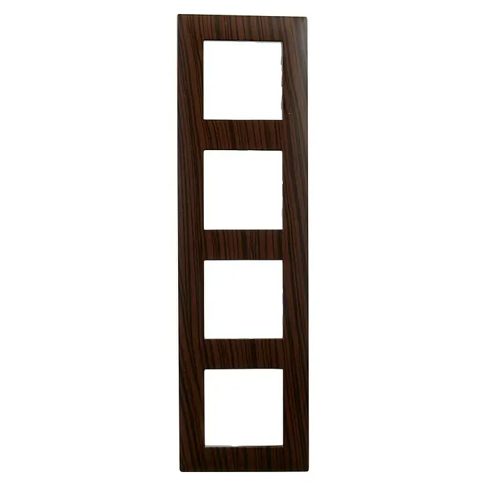 Legrand Niloé Step Marco - Madera, Modelo de mecanismos: x 4, Plástico, Instalar - Cubierta vertical con vetas de madera y cuatro recortes cuadrados. Una opción ideal para combinaciones de interruptores modernos.