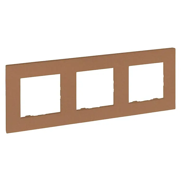 Legrand Niloé Step Marco - Cobre, Modelo de mecanismos: x 3, Plástico, Instalar - Tapa de interruptor de luz triple de plástico marrón, perfecta para cubrir con estilo los interruptores de su hogar u oficina.