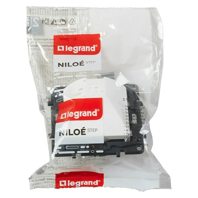Legrand Niloé Step Pasacables - Blanco, Diámetro: 12 cm - Tapa Legrand Niloe Step en embalaje transparente, ideal para instalaciones eléctricas.