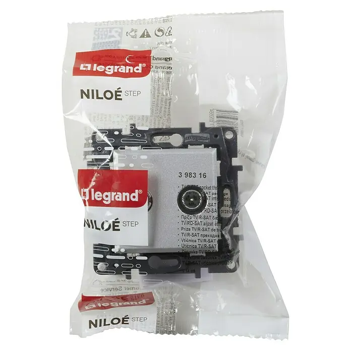 Legrand Niloé Step Pieza insertada para caja de antena Intermedia - x 2, Aluminio - Toma de TV/R-SAT empaquetada de Legrand Niloe Step para conectar señales de TV y satélite en hogares y oficinas.