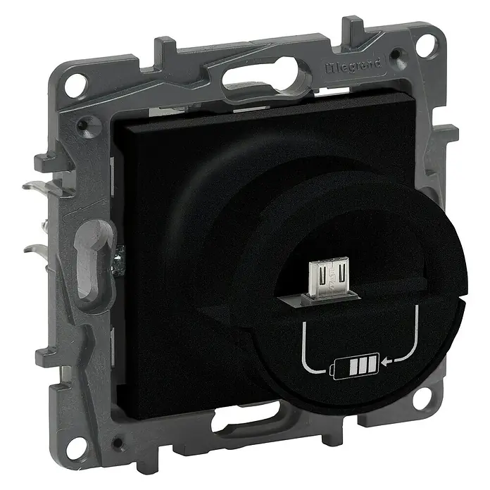 Legrand Niloé Conector USB Dock station - Antracita - El producto Legrand es un enchufe de pared USB elegante, diseñado para una carga cómoda de dispositivos.