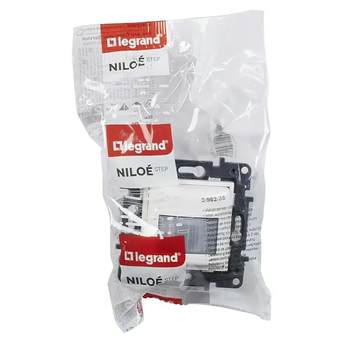 Legrand Niloé Step Mecanismo detector de movimiento - Blanco, Mate, Montaje en la pared - Sensor de movimiento Legrand NILOE STEP empaquetado.