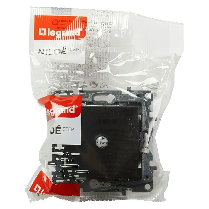 Legrand Niloé Step Interruptor de sensor inteligente - Antracita, x 1, Vertical, Instalar - Interruptor Legrand Niloe Step en su embalaje original. Un producto fiable para tu instalación eléctrica.