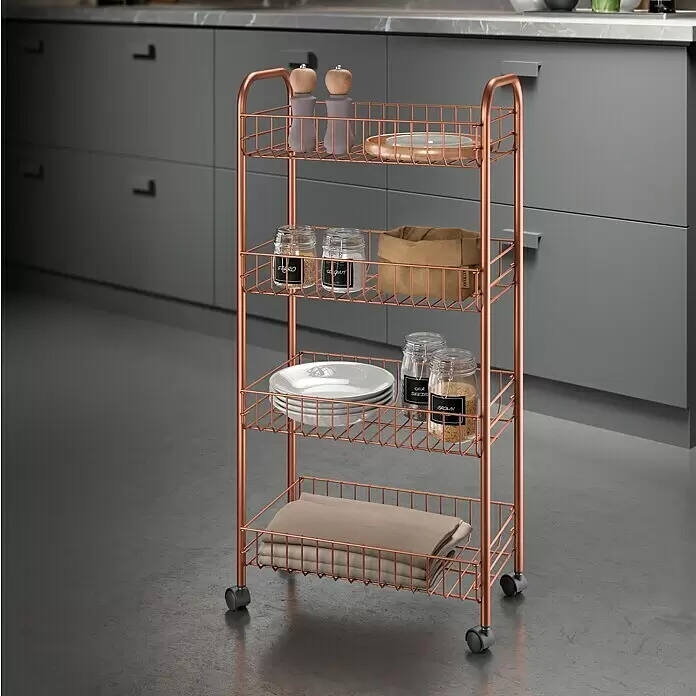 Metaltex Beistellwagen - L x B x H: 41 x 26 x 86 cm, Kupfer - Anwendungsbeispiel