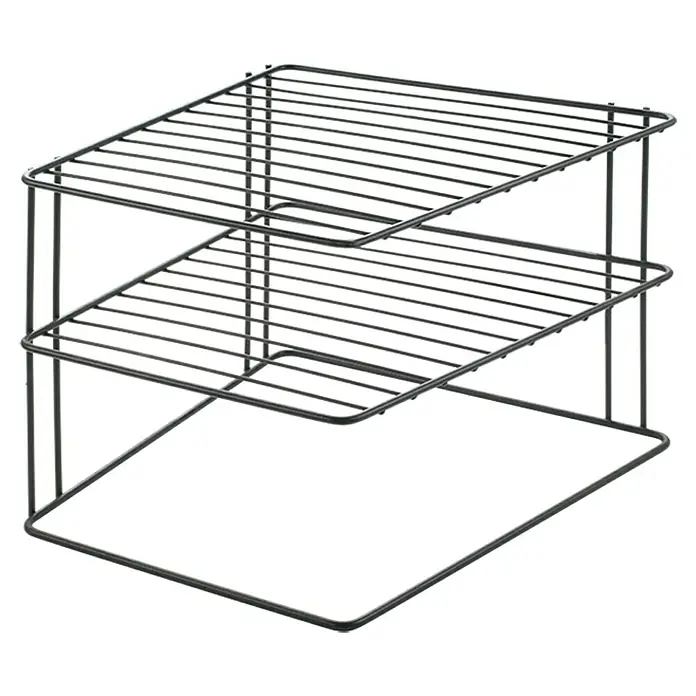 Metaltex Eckschrank-Einsatz - L x B x H: 25 x 25 x 19 cm, Schwarz - Hier ist ein Küchenschrank-Organizer, der aus drei Drahtgitterebenen besteht, perfekt für die Organisation von Geschirr oder Lebensmitteln.