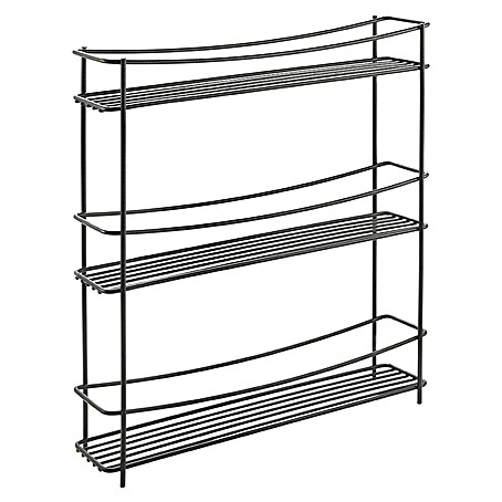 Metaltex Gewürzregal (L x B x H: 35 x 7 x 37 cm, Anzahl Böden: 3 Stk., Schwarz)