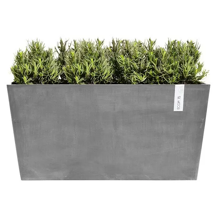 Ecopots Pflanzkasten Paris - Außenmaß (L x B x H): 80,3 x 38 x 40,5 cm, Kunststoff, Grau - Vorderansicht
