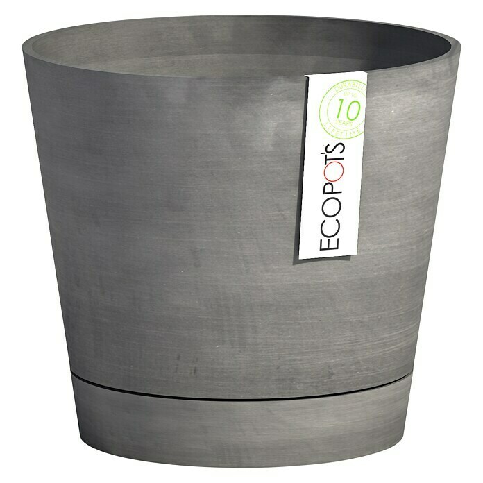 Ecopots Pflanztopf Venice (Außenmaß (Ø x H): 30 x 26 cm, Kunststoff, Grau) | BAUHAUS