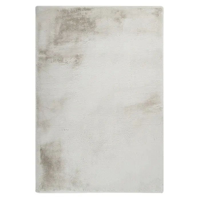 Fellteppich Happy - Beige, 230 x 160 cm, 100 % Polyester (Flor) - Ein rechteckiger, cremefarbener Teppich mit dezentem, unregelmäßigem Muster in hellen Brauntönen. Perfekt für ein modernes Wohnambiente.