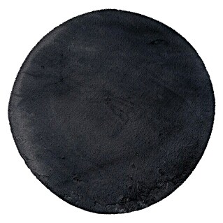 Teppich rund Happy (Graphit, Durchmesser: 120 cm, 100 % Polyester (Flor))