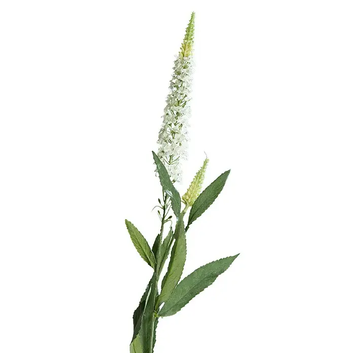 Kunstblume Veroinca-Zweig - Höhe: 76 cm, Creme, Kunststoff - Dekorative weiße Spierstrauch-Kunstblume auf schwarzem Hintergrund. Für stilvolle Akzente in Ihrem Zuhause.