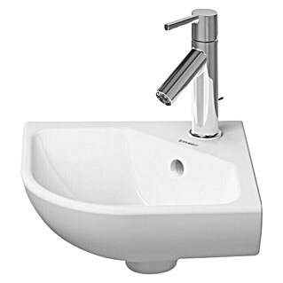 Duravit ME by Starck Waschbecken (43,5 x 38 cm, Mit schmutzabweisender Glasur, Hahnloch: Mitte, Mit Überlauf, Weiß)